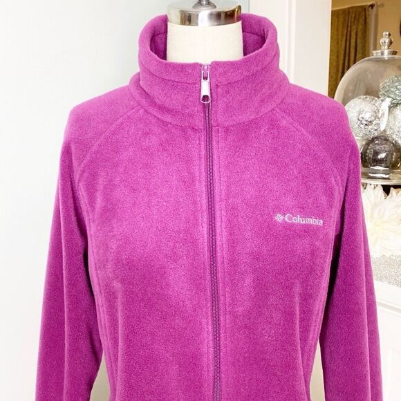 New Columbia Purple Fleece ZIP Up Athletic Jacket Large - Picture 3 of 10